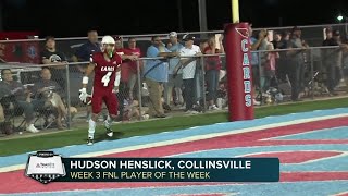 Week 3 FNL Player of the Week Hudson Henslick Collinsville [upl. by Issak258]