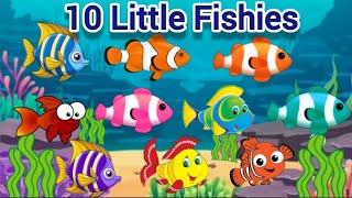 10 Little Fishies Swimming In The Sea  Nursery Rhymes amp Kids Songs  Baby Songs  Kids World [upl. by Dyol]