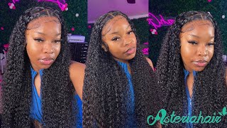 CURLY HD FRONTAL WIG INSTALL 26 inch  very Beginner Friendly DETAILED BABY HAIR Ft AsteriaHair [upl. by Jeannette]