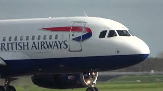 British Airways A319 Landing Schiphol [upl. by Neeuq]