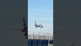 Near landing aborted GEUPY A319 British Airways BA543 from Bologna LHR27R shorts planespotting [upl. by Season]