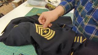 How to sew on Military Patches w Grunt Stitch [upl. by Drapehs]