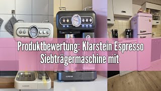 Produktbewertung Klarstein Espresso Siebträgermaschine mit Milchaufschäumer 12L MiniEspressomasc [upl. by Ayin420]