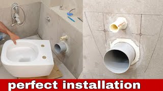 New style lampkey wallhung toilet perfect installation [upl. by Ahsitul]