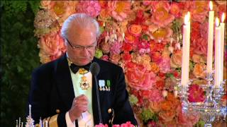 Prinsbröllopet  Carl XVI Gustaf håller sitt bröllopstal [upl. by Ailina]