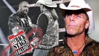 Backstage Fallout  Raw  HBK stands by Triple H  April 1 2013 [upl. by Anaiek9]