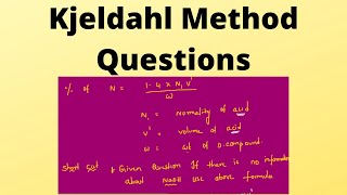 Kjeldahl Method Questions chemistry chem kjeldahlquestions kjeldahlmethodquestions kjeldahl [upl. by Donaldson]