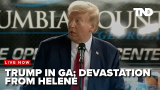 Former President Trump visit Evans Georgia to be briefed on the devastation of Hurricane Helene [upl. by Ulla]