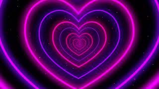 Neon led lights Heart Tunnel Particles Background  4k 60p Heart Background Disco Pink and Purple [upl. by Mackintosh]