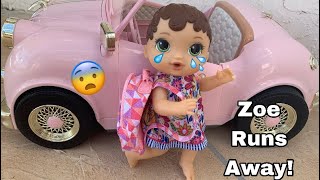 Baby alive Zoe Runs away [upl. by Tamaru]