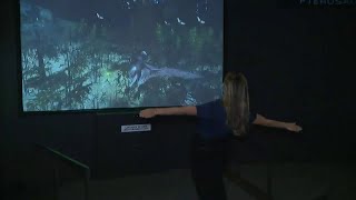 Pteerosaurs exhibit at Frost Science Museum has visitors piloting through virtual prehistoric la [upl. by Oilla]