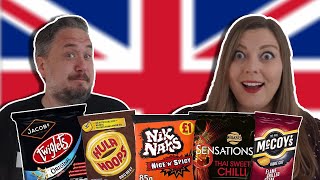 Americans Try British Crisps YOUR Suggestions [upl. by Codee]