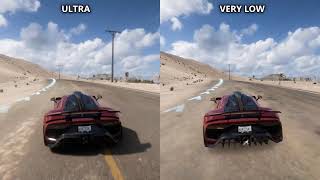 Forza Horizon 5  PC Ultra vs Very Low  Graphics Comparison 1080p [upl. by Leona753]