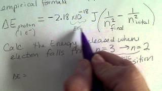 Calculate the Energy frequency amp wavelength of an electron transition in the Bohr Atom [upl. by Drofdeb]