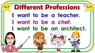 Different Professions  quotI want to bequot sentences  Practice reading  Teacher Ayas reading lesson [upl. by Han]