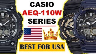 How to set time on Casio AEQ110W1A and adjust hands [upl. by Garvy238]