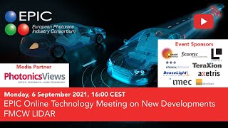 EPIC Online Technology Meeting on New Developments in FMCW LIDAR [upl. by Terrilyn209]