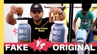 Fake vs Genuine  Shocking  Fake Dymatize ISO 100 Hydrolyzed Whey Protein in Kerala INDIA PROTM [upl. by Amolap]