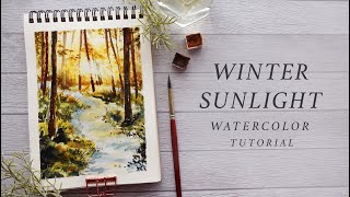 Watercolor Scenery Winter Sunlight [upl. by Prendergast299]