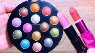 Colorful Slime Mixing LIPSTICK Slime Coloring Satisfying EYESHADOW Slime Mixing ASMR into Slime [upl. by Nwadrebma]