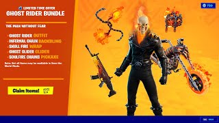 NEW GHOST RIDER BUNDLE GAMEPLAY in Fortnite Ghost Rider Skin [upl. by Ahseiym]