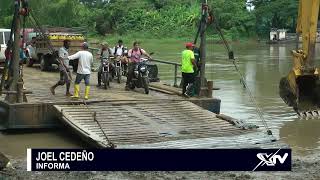 BALZAR Camión cargado que pretendía cruzar por el río rodó desde la gabarra [upl. by Ok]