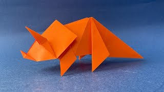 Dinosaurus vouwen met papier  Een papieren dinosaurus Triceratops vouwen  Origami dieren [upl. by Ninehc]