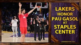 Lakers Honor Pau Gasol At Staples Center [upl. by Gail]