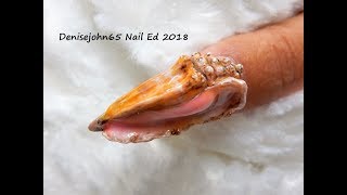 Counch Seashell Nails —— 3 D Conch Seashell Nail  Using Gel  Seashell Nails m [upl. by Tiena]