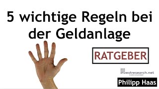 Wie soll ich mein Geld anlegen  5 einfache Regeln für den finanziellen Erfolg [upl. by Kannav]