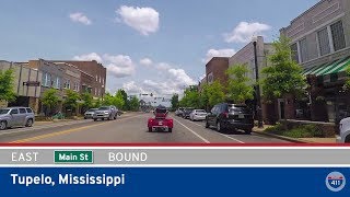 Main Street  Eastbound  Tupelo  Mississippi  Drive Americas Highways 🚙 [upl. by Nedac]