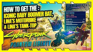 Cyberpunk 2077 Phantom Liberty  How to get the Baby Boomer MalinaMobile Bike amp Linas Tshirt [upl. by Cid]