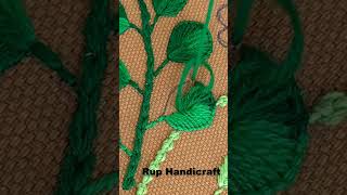 Hand EmbroideryEmbroidery DesignBlanket Stitch Blanket Stitch Leaf shorts ruphandicraft [upl. by Halliday]