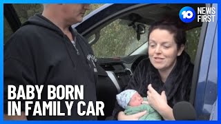 Portland Mum Gives Birth In Car  10 News First [upl. by Ahsead]