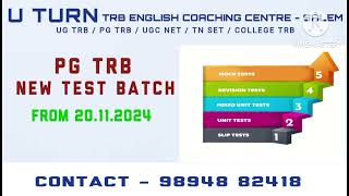 PG TRB  NEW BATCH amp TEST BATCH [upl. by Attelra62]