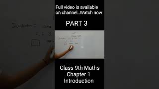 Part 3 Ncert Class 9th Maths  Chapter 1  Introduction  trendingshorts shorts class9maths [upl. by Gorski453]