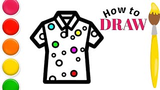 How to draw tshirt  step by step draw  easy drawing tips kidsvideo kidsdrawing [upl. by Aleekahs]