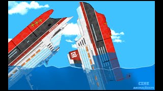 Poseidon ship sinking in Floating Sandbox simulator  Part 3 [upl. by Amann]