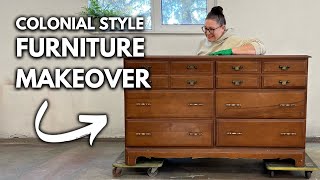 Reviving a Curbside Dresser with Stain amp Paint – Colonial Style Reimagined [upl. by Mastrianni]