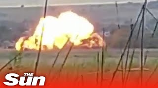 Ukrainian soldier fires guided missile that obliterates Russian tank shorts [upl. by Rossner]