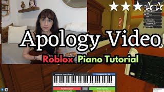 Colleen Ballingers quotApology Videoquot  MEDIUM Roblox Piano Tutorial [upl. by Dionne251]