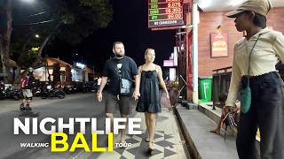 Exploring Kutas Nightlife A Walking Tour Adventure  INDONESIA  BALI [upl. by Meekahs790]