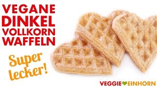 Leckere vegane Waffeln  Dinkel Vollkorn Waffeln [upl. by Aidne63]