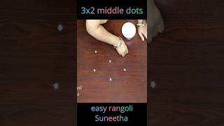 Daily purpose small rangoli kolam designs with 3 dots  muggulu Shorts [upl. by Sldney16]