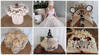 6 tipsBook folding art ideas to spruce up your home decor or make lovely gifts flowermaking 📚🗝️🌈 [upl. by Netneuq638]