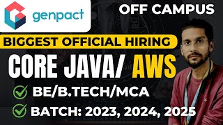 Exciting Fresher Role at Genpact – Consultant Core Java SQL AWS Apply Now [upl. by Nels]