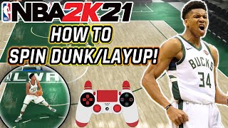 NBA 2K21 HOW TO SPIN DUNK TUTORIAL WITH HAND CAM HOW TO SPIN DUNK IN NBA 2K21 HOW TO SPIN LAYUP [upl. by Sarilda]