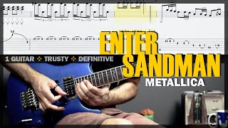 Enter Sandman  Guitar Cover Tab  Solo Lesson  Intro Riff  Backing Track with Vocals 🎸 METALLICA [upl. by Assecnirp]