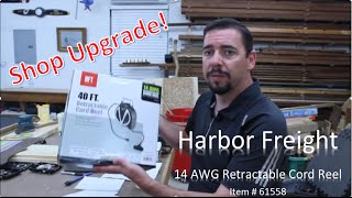 Shop Upgrade  Harbor Freight 14 AWG Retractable Cord Reel  Item 61558 [upl. by Yonina]