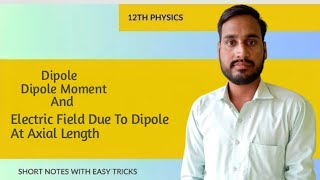 Dipole  Dipole Moment And Electric Field Due To Dipole At Axial Length Class 12th Physics [upl. by Paulette]